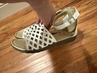 GIRLS WHITE VARNISHED SANDALS by STRIDE RITE sz 1 Adjustable Straps Rubber Sole — photo 9