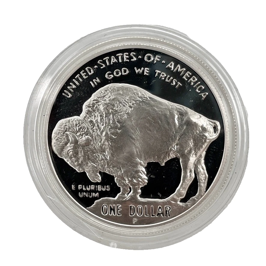 2001 P American Buffalo Commemorative Proof Silver Dollar $1 CAPSULE ONLY - Image 2 of 4