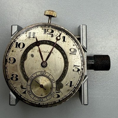 Antique Tavannes Watch Co. 21 Jewels 5 Adj Pocket Watch Movement - PARTS