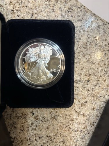 1999-P Proof Silver American Eagle one ounce silver W/Box & CoA