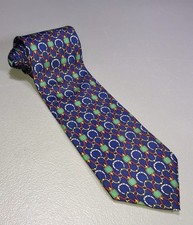 VTG Christian Dior USA Made 100% Silk Equestrian Horse Shoe Motif Men Tie