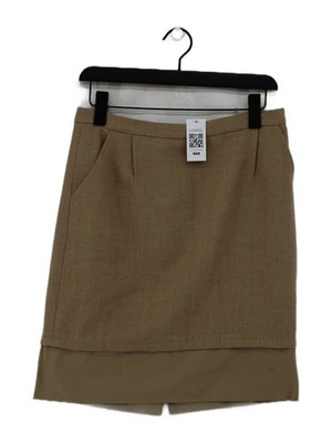 BCBGMAXAZRIA Damen Midirock UK 12 hellbraun Wolle