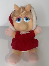 Miss Piggy 1987 Baby Christmas Plush Doll Mrs. Claus Muppets Jim Hensen Simon