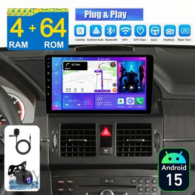 4+64GB Android 15 WIFI Carplay For Mercedes-Benz GLK350 2008-2015 Stereo Radio