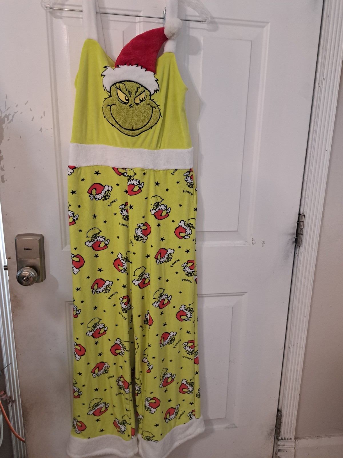 Dr. Seuss The Grinch Christmas Velour Jumpsuit Soft! Size XS Women’s
