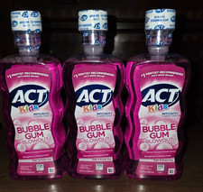 ACT Kids Mouthwash Fluoride Rinse Bubble Gum Blowout 16.9oz 3 pack
