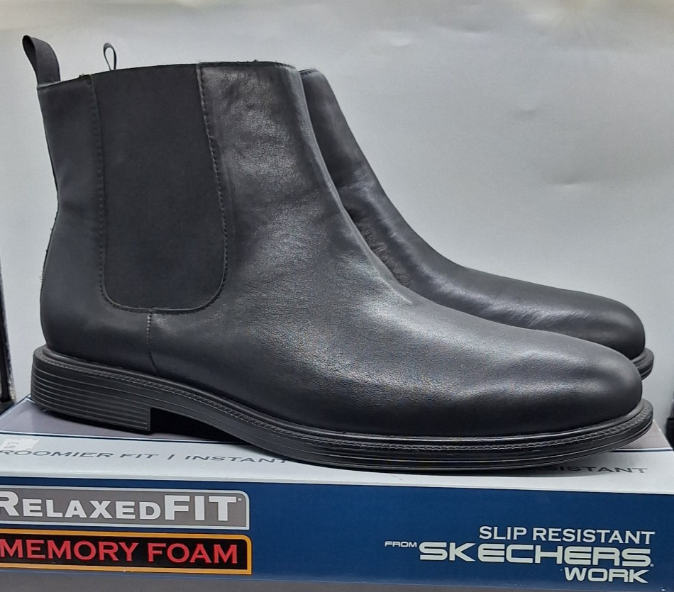 's Chelsea Slip-on Work Boots Air-cooled Black 14