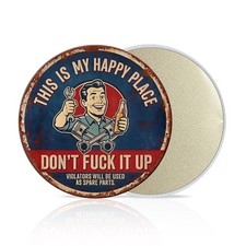 This Is My Happy Place Metal Tin Sign Funny Garage Workshop Wall Decor Gift