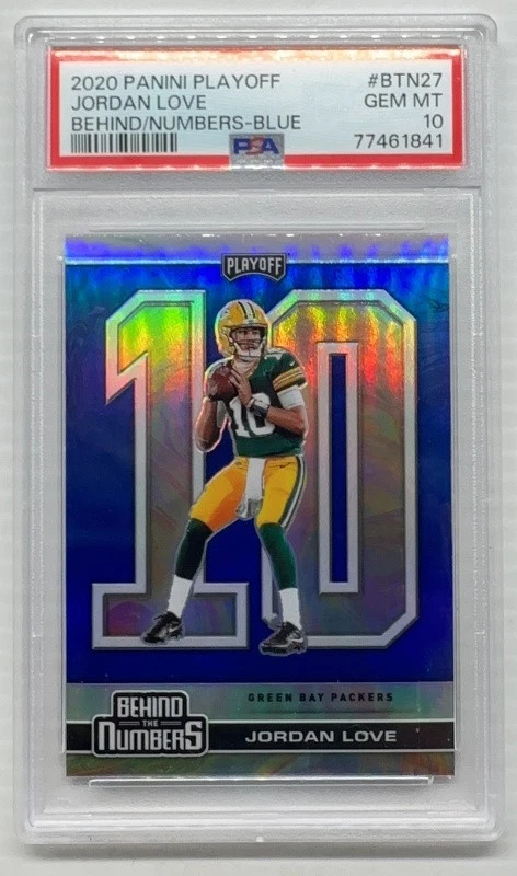 Jordan Love Panini Playoff Behind the Numbers #BTN27 Blue