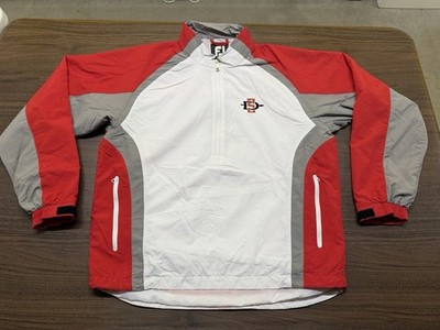 San Diego State Aztecs Men s White/Red Golf Pullover - FootJoy - Medium - SDSU
