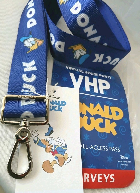Harveys Seatbelt Bags Disney Donald Duck VHP Lanyard and Pass,  New with tags