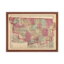 Old Map of Franklin County, MA 1871 - Vintage Massachusetts