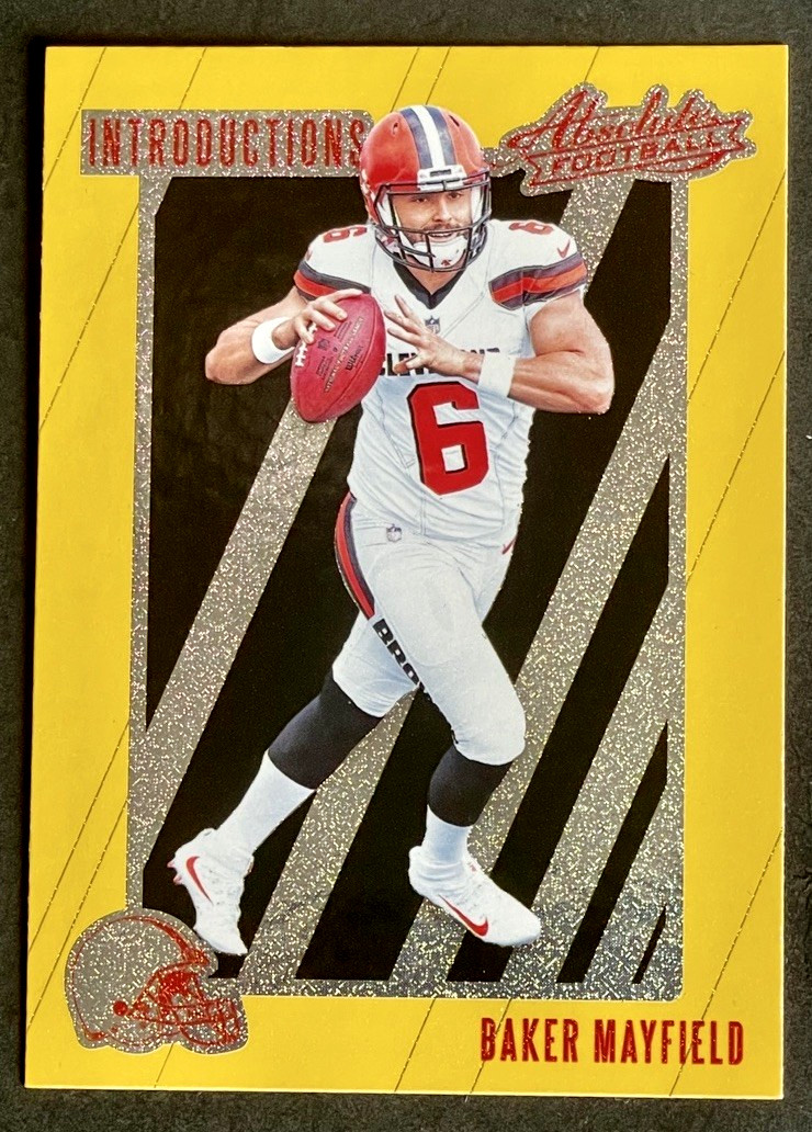 2018 Absolute Baker Mayfield Rookie Introductions Spectrum Gold RC #IN-BM Browns