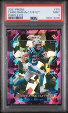 2021 PANINI PRIZM PURPLE ICE #315 CHRISTIAN MCCAFFREY 101/225 PSA 9