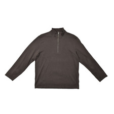 Banana Republic Men's Ribbed Quarter-Zip Mock Neck Sweater Size L 100 Cotton