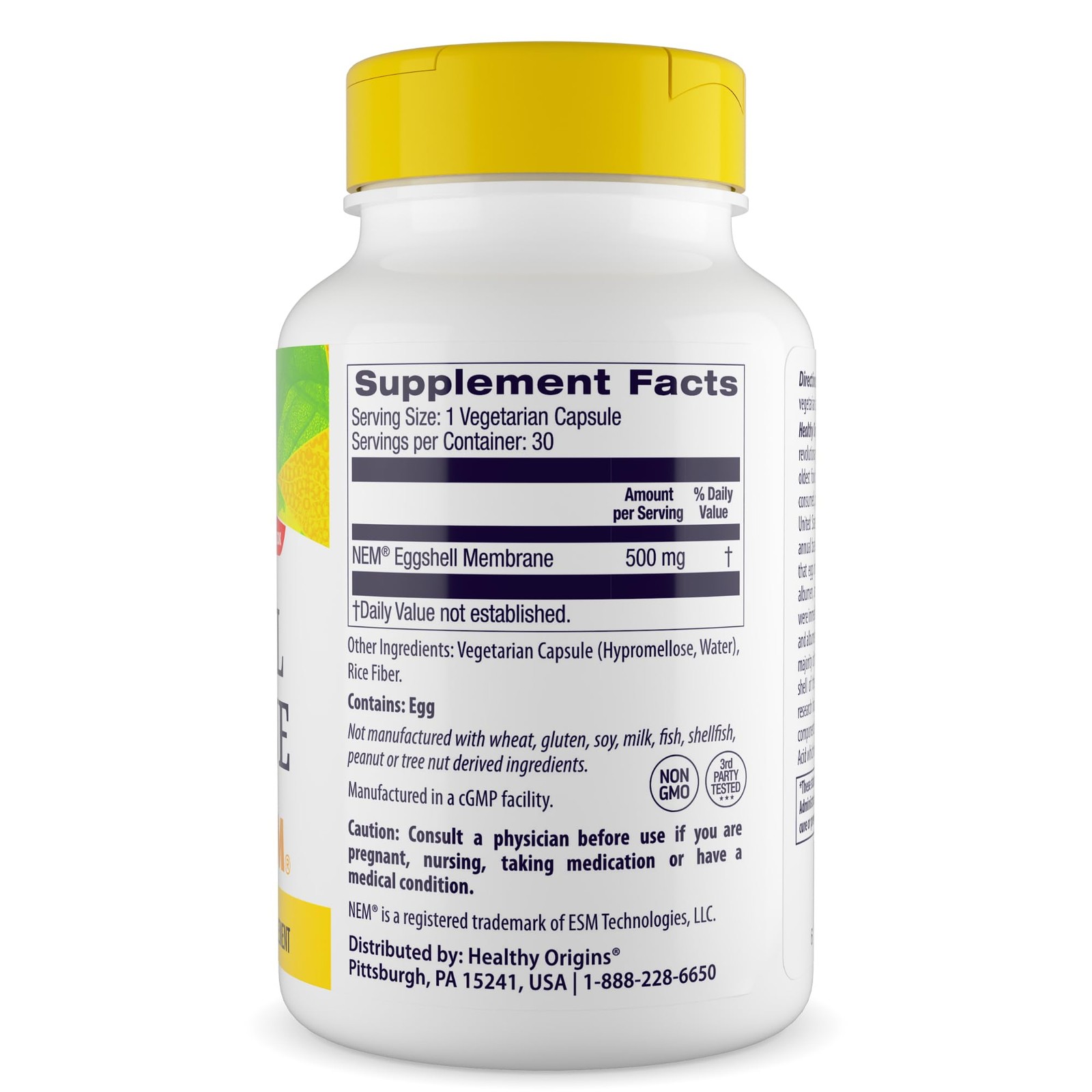 Healthy Origins Eggshell Membrane Joint Support Supplement 30 Count Flexible ...