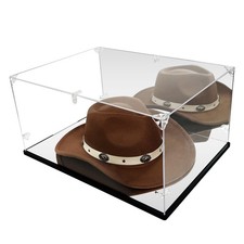 Cowboy Hat Display Case  Protector Box - Dual Mirror - 3mm Clear Premium Acr...