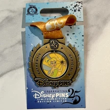 Disney Parks - Disney Pin Trading 25th Tinker bell Medal LE Spinner Pin