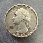1937-S  Silver Washington Quarter 90% Silver Coin