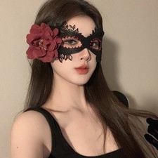 Black Masquerade Mask Venetian Party Lace Eyemask Costume Half Face Mask