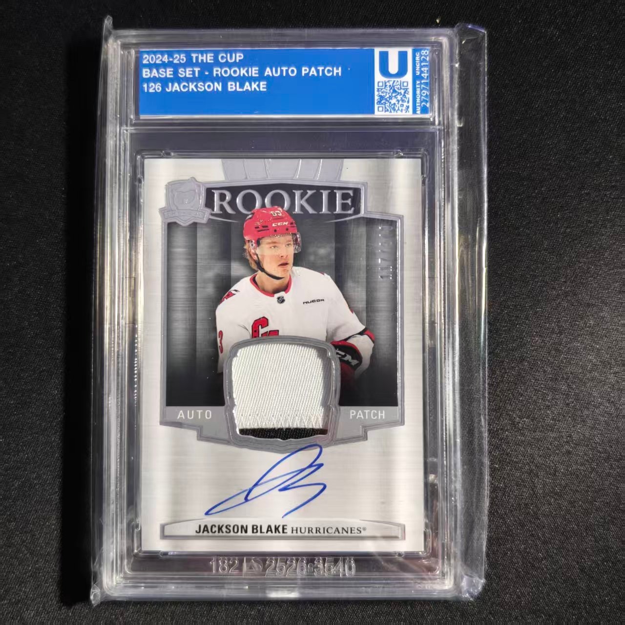 🎗️ZY 2024-25 UD THE CUP HOCKEY ROOKIE AUTO PATCH /249 RC JACKSON BLAKE #126