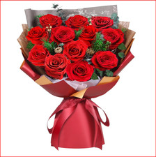 ADDWel 12 Forever Real Roses Bouquet, Fresh Flowers Delivery, Eternal Rose Gifts