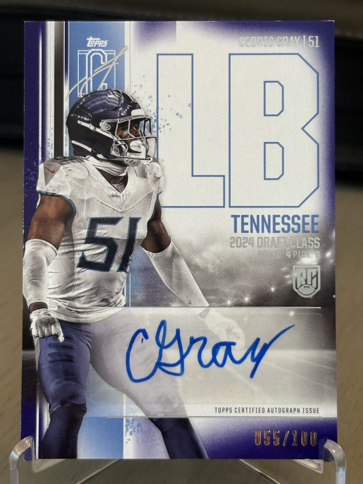 Cedric Gray Topps Signature Class Rookie Class Autograph Variation #RCACG Purple