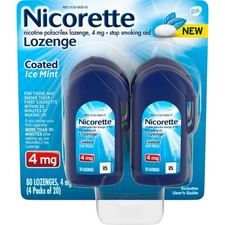 Nicorette Coated Nicotine Lozenges Stop Smoking Aid 4Mg Mint - 80 Ct