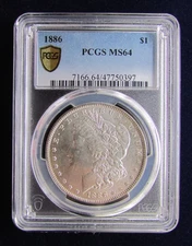 1886 1oz Morgan Silver Dollar PCGS MS64