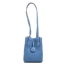 Auth FENDI Zucca Origami Shoulder Bag Blue Canvas/Leather - 90220a