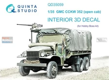 QTSQD35059 1:35 Quinta Studio Interior 3D Decal - GMC CCKW 352 Open Cab (HBS