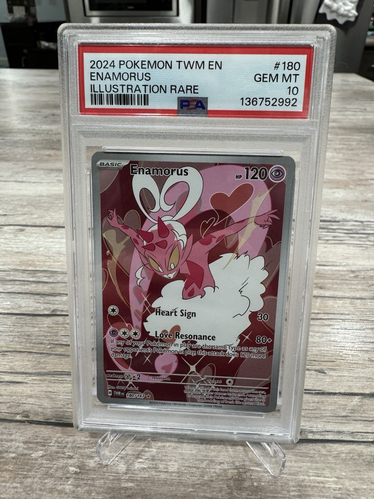 2024 POKEMON TWM EN-TWILIGHT MASQUERADE ILLUSTRATION RARE #180 ENAMORUS PSA 10
