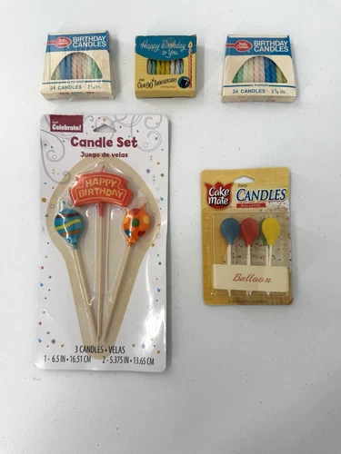 Vintage Birthday Candles Lot Boxes Some New Betty Crocker Cake Mate - product listing photo