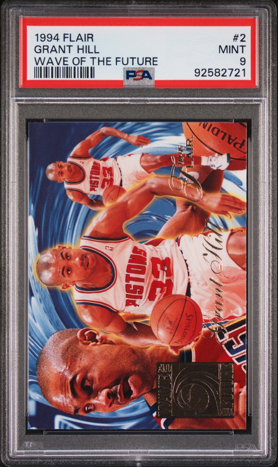 1994 FLAIR WAVE OF THE FUTURE #2 GRANT HILL PSA 9