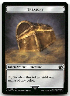 Foretell // Treasure Double-Sided Token #10 // 23 NM Final Fantasy FIC Magic MTG