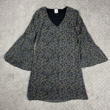 Cabi Dress Womens Extra Small Poise Shift Ditsy Floral Chiffon Boho 3648 Black