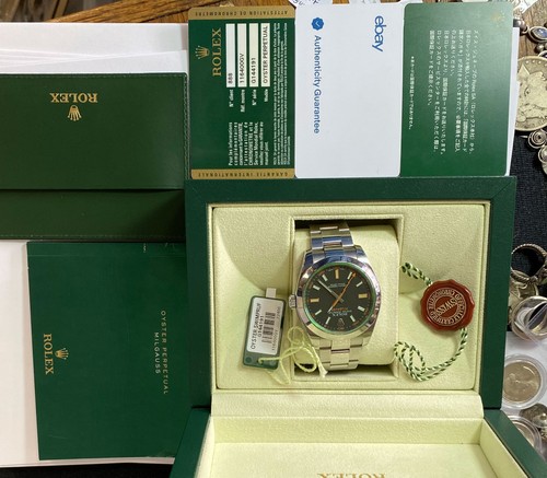 Men's Rolex Milgauss 116400GV 40mm Stainless Steel Black Dial Automatic Watch