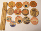 Vintage Dairy *13 Varied Milk Bottle Cap Lot #4* Adolphs Depot, Seldens, Cream — photo 1