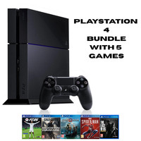Playstation 4 Sony Gaming Console With 1 Remote Cables and 5 Games Refurbished