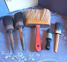 Antique Drywall Brushes Lot w/Wood Handles Wallpaper Tools Goldblatt Mixed Types
