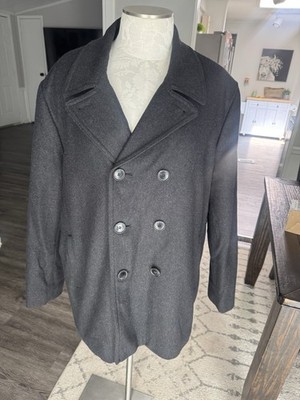 Men's XL Calvin Klein Wool Blend Grey Double-Breasted Coat