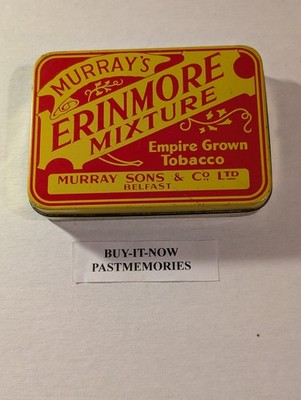 ''MURRAYS ERINMORE MIXTURE'' ADVERTISING SMOKING PIPE TOBACCO TIN, ANTIQUE VINTAGE