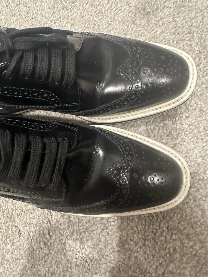 PRADA Women's Black Leather Wingtip Oxford Loafer Size 35.5 EU - Image 3 of 4