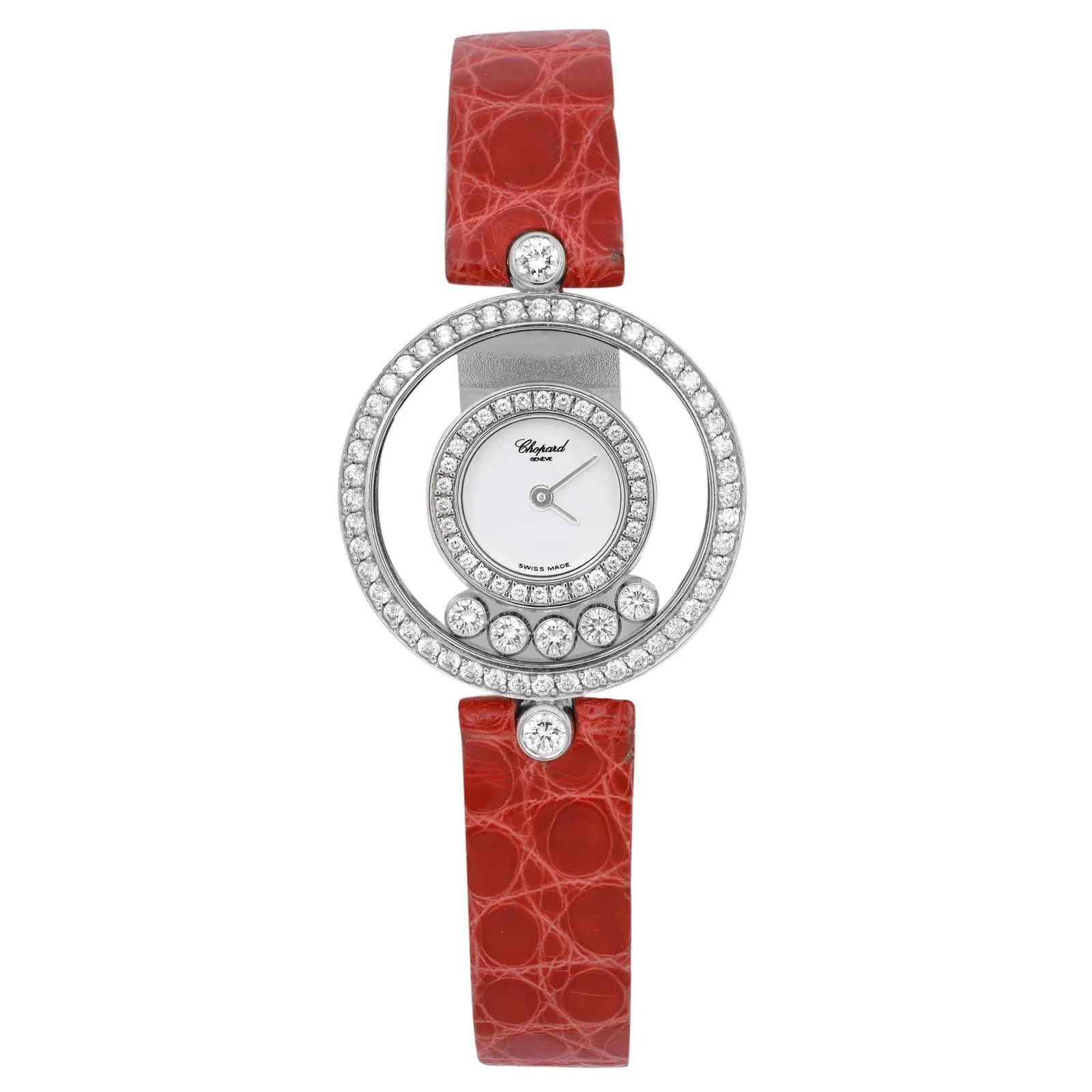 Chopard — Chopard Happy Diamonds 24mm 18K White Gold White Dial Ladies Watch 20/3957