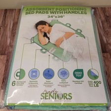 Positioning Bed Pad with 8 Reinforced Handles-34 X 36"-Reusable and Washable T