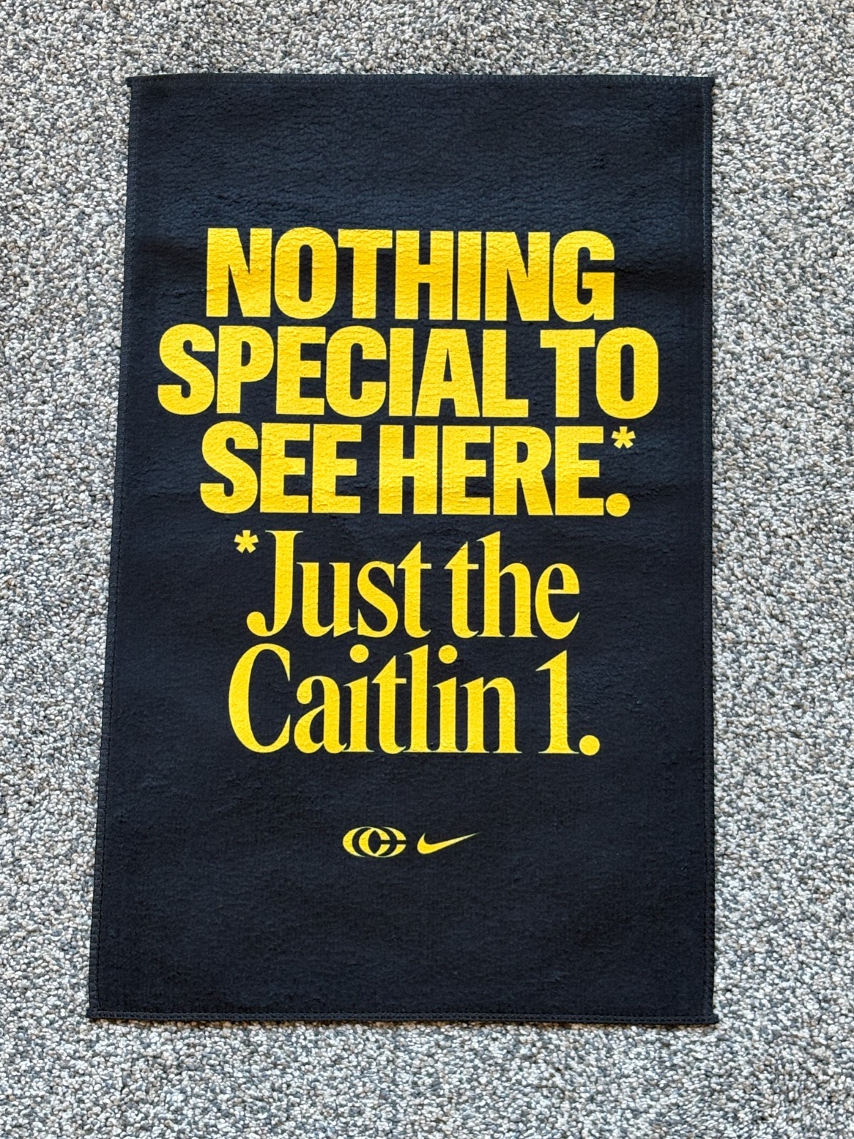 Caitlin Clark Nothing Special to See Here* Hand Towel Nike Iowa Black and Gold