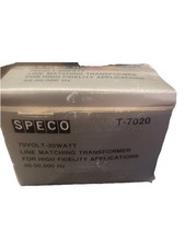 Speco NOS T-7020 70 Volt - 20 Watt Line Matching Transformer 40-20000 Hz