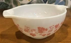 Vintage Pyrex Pink Gooseberry Cinderella Bowl #441 White 1-1/2 Pint Made in USA