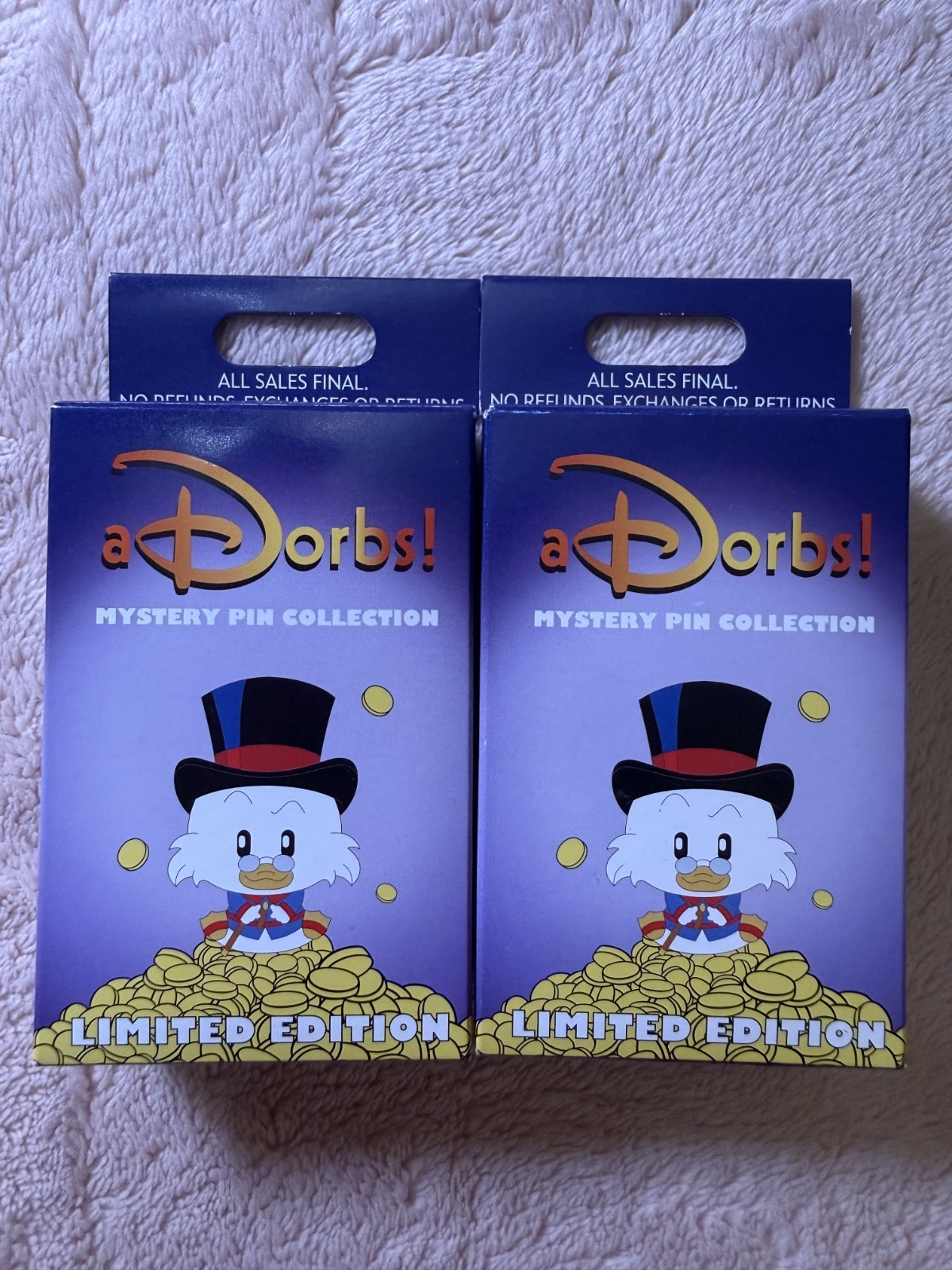 TWO Disney aDorbs WDI MOG Duck Tales Pin Set Sealed - NEW 4 PINS