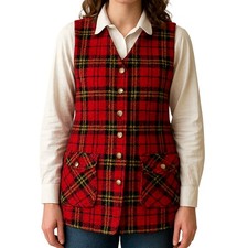 Vintage 60's/70's Tartan Plaid Button Down Vest Women's Size Large
